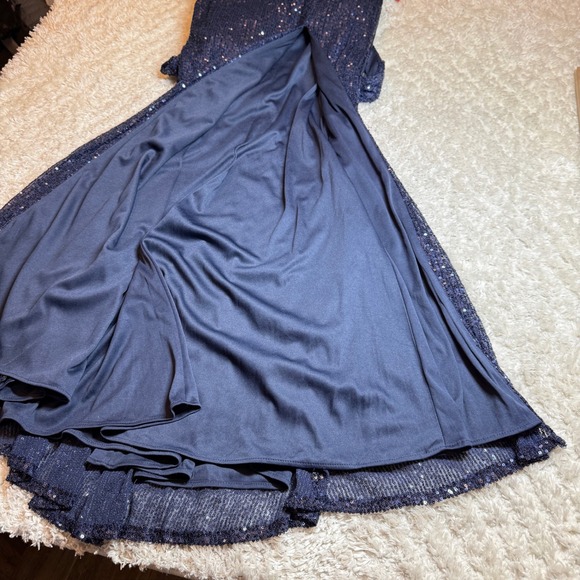 Ieena Mac Duggal Dress 6 Blue Sequin Sleeveless Formal Gown Prom Evening MOB - Picture 5 of 15